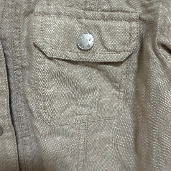 J Jill‎ Linen Blend Button Front Cropped Utility Jacket Beige Size Small - Picture 7 of 12